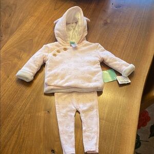 NWT Disney infant 3-6 months pink 2 piece set with Minnie Mouse design on fabric